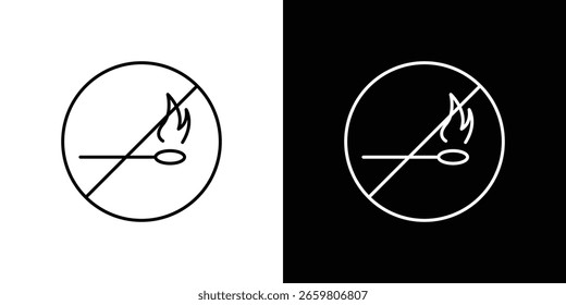 No fire signs design. Thin graphic elements vector illustration
