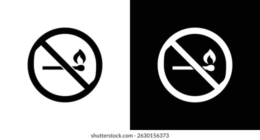No fire signs symbol pictogram. UX UI icon