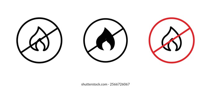 No fire signs vector collection pack