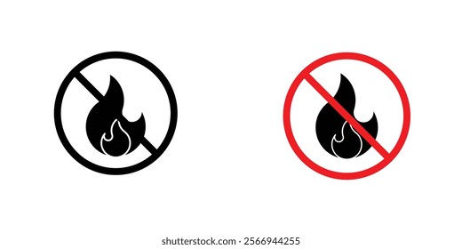 No fire signs. vector signs set