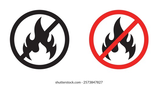 No fire signs vector set