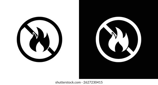 No fire signs vector, solid illustration, pictogram
