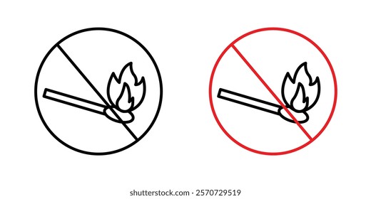 No fire signs vectors on white background.