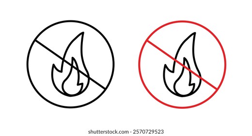 No fire signs vectors on white background.