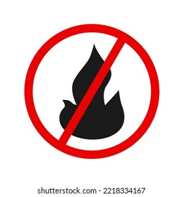 No Fire Symbol On White Background, Warning To To Keep Away From Fire