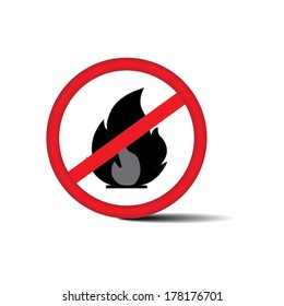 No Fire, Fire symbol. Stop fire