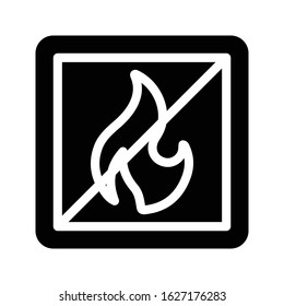 no fire vector glyph flat icon 
