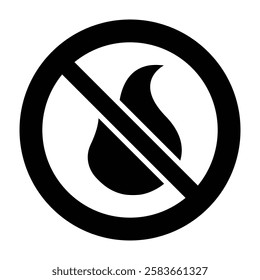 No Fire Vector Glyph Icon Vector Design