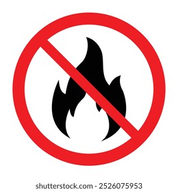 No Fire vector icon. No fire sign symbol. No flame sign icon