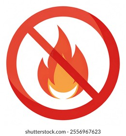 No Fire vector icon. No fire sign symbol. No flame sign icon. illustration vector and white background.