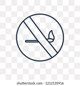 No fire vector outline icon isolated on transparent background, high quality linear No fire transparency concept can be used web and mobile
