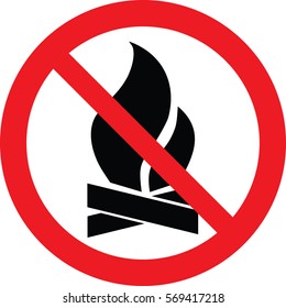 No Fire Sign Prohibition Signs Stock Vector (Royalty Free) 1216481419