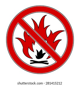 No Fire vector sign. Eps 8 illustration