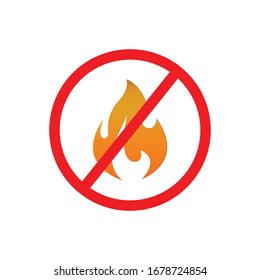 No Fire Vector Sign icon symbol
