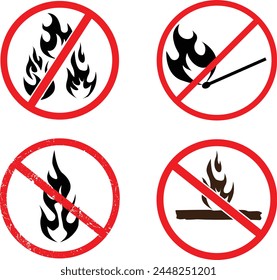 No Fire Vector Sign icon symbol