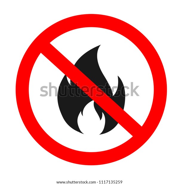 No Fire Vector Sign Icon Symbol Stock Vector Royalty Free 1117135259