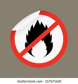 No fire vector sign on gray background. Vector.