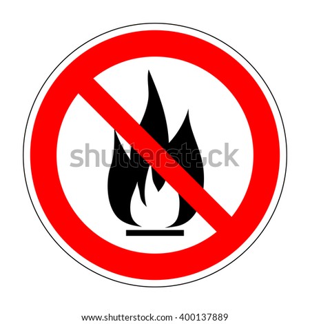 No Fire Vector Sign Prohibition Open Stock Vector Royalty Free Shutterstock