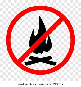 no fire vector sign. no fire stylized illustration