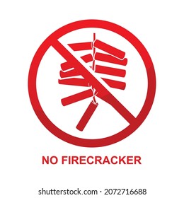 No firecracker sign isolated on white background vector illustration.