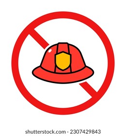 No Firefighter Sign on White Background