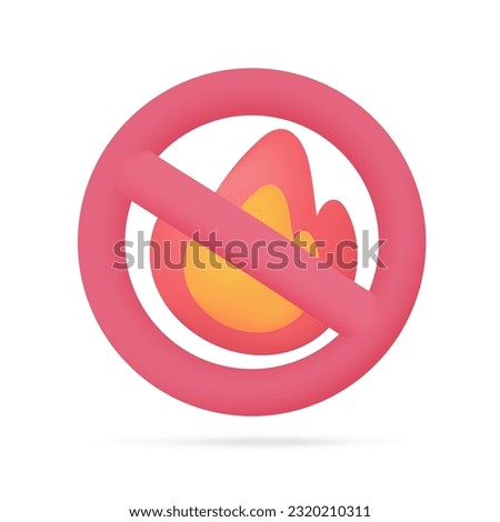 No fires. Forest burning prevention concept for the planet. 3d illustration