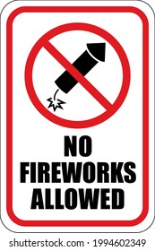 No Fireworks Allowed Sign | Park and City Notice Prohibiting the Use of Explosives