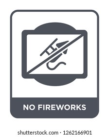no fireworks icon vector on white background, no fireworks trendy filled icons from Traffic signs collection, no fireworks simple element illustration