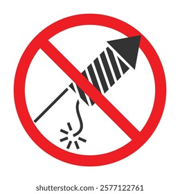 No fireworks sign with a red prohibition circle.