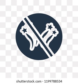 No fireworks vector icon isolated on transparent background, No fireworks transparency concept can be used web and mobile