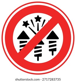 No Fireworks Vector icon which can easily modify or edit

