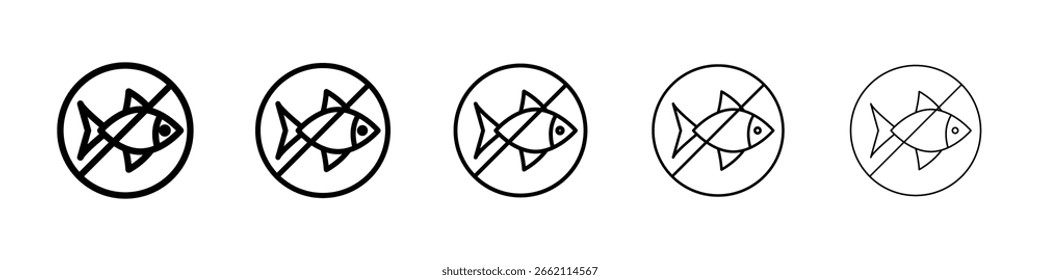 Kein Fisch-Icon gefüllt flachen Schild Konzept für Web-Design.