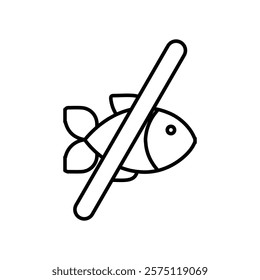 no fish icon Simple outline illustration