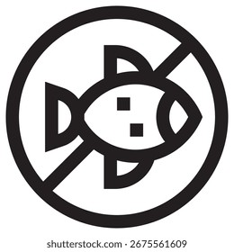 No Fish Modern Vector Icon - Minimal Illustration Symbol Template für Web Mobile App UI Design