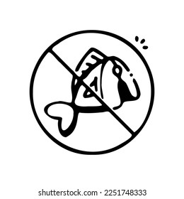 No fish vector icon hand drawn style.Can be use for wedding invitation, card design and background design