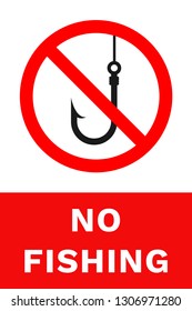 NO FISHING allowed sign. Vector.