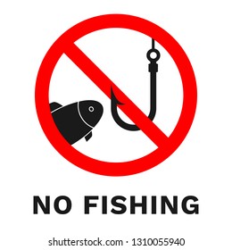 NO FISHING allowed sign. Vector.