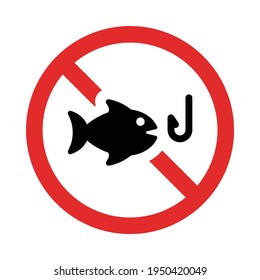 No fishing allowed sign vector.