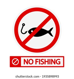 No Fishing Icon. No Fishing Sign In Circle Shape Vector.