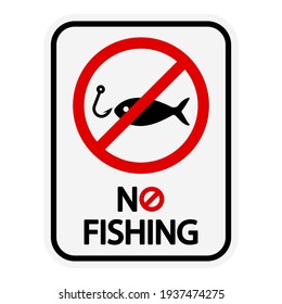 No Fishing Icon. No Fishing Sign In Circle Shape Vector.