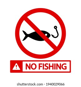 No Fishing Icon. No Fishing Sign In Circle Shape Vector.