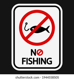 No Fishing Icon. No Fishing Sign In Circle Shape Vector.