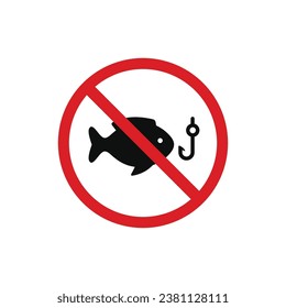 No fishing icon symbol isolated on white background