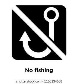 No fishing icon vector isolated on white background, No fishing transparent sign