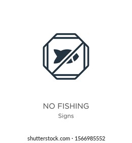 No fishing icon vector. Trendy flat no fishing icon from signs collection isolated on white background. Vector illustration can be used for web and mobile graphic design, logo, eps10