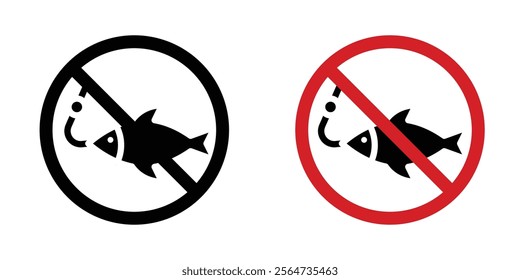No fishing icons in flat syle