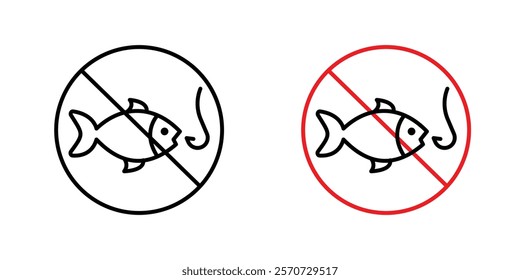 No fishing icons set vectors on white background.