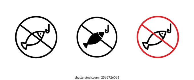 No fishing icons vector collection pack.