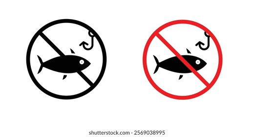 No fishing icons vector graphic pack