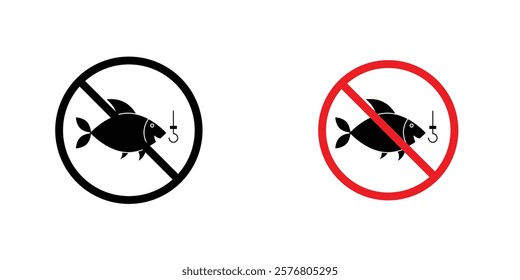 No fishing icons vector pack for web designs